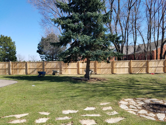 Wood fence installation in Naperville, Illinois