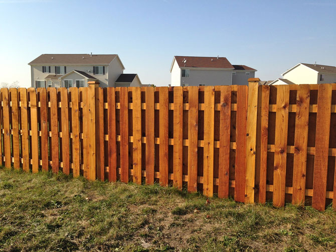 Wood fence installation in Winfield, Illinois