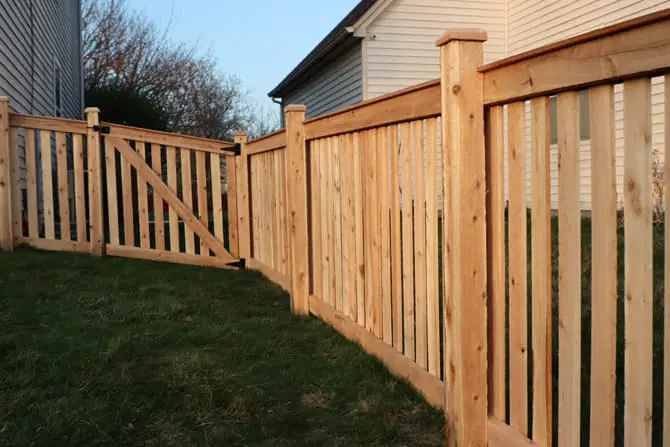 Cedar picket fence — Romeoville