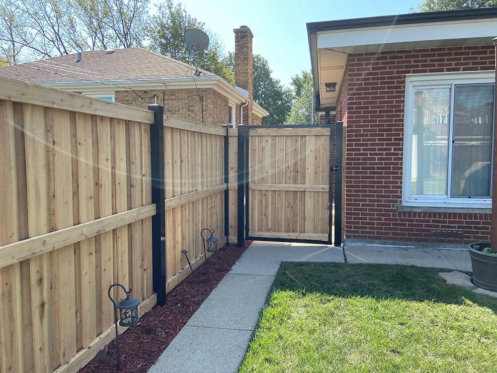 6' Cedar Privacy with Custom Gate install in New Lenox