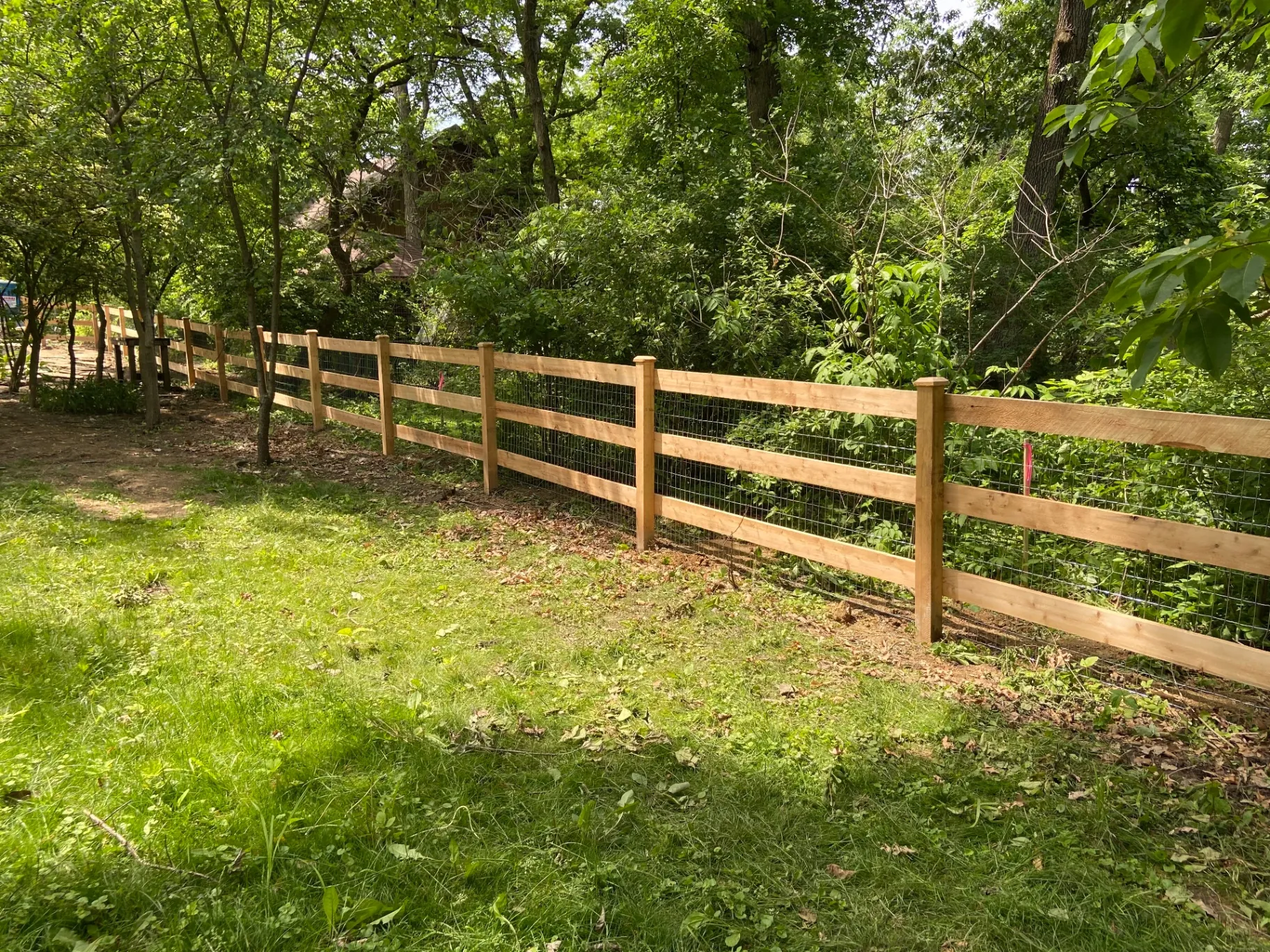 4' Cedar 3-Rail Split Rail install in Sugar Grove