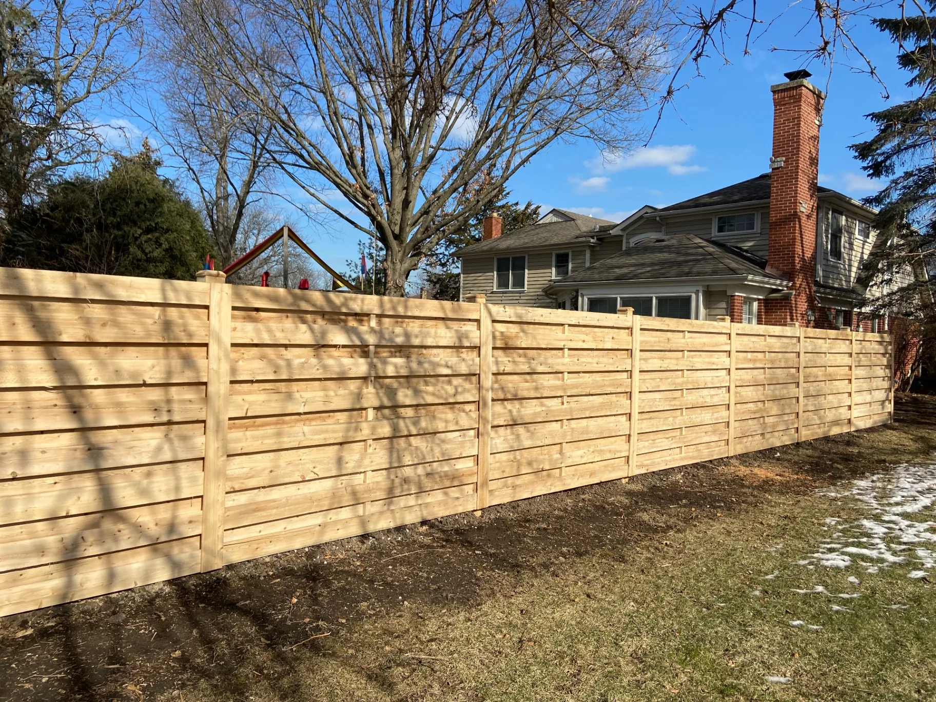 6' Horizontal Shadowbox Cedar install in Palos Park