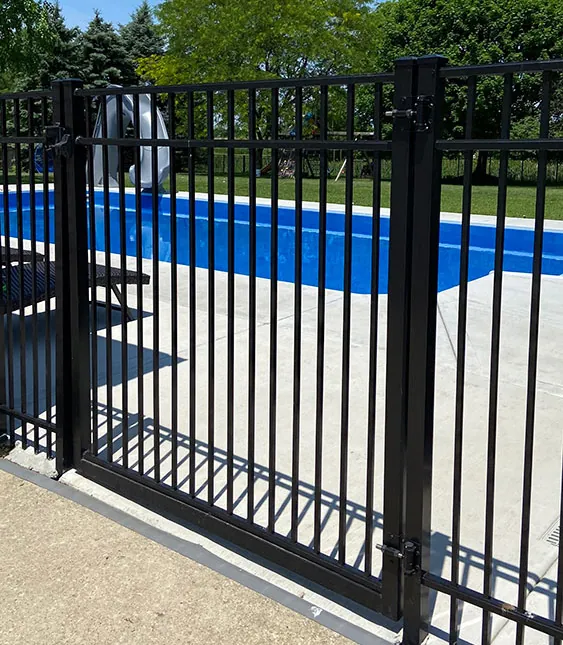 4' Aluminum Pool Fence install in Homer Glen