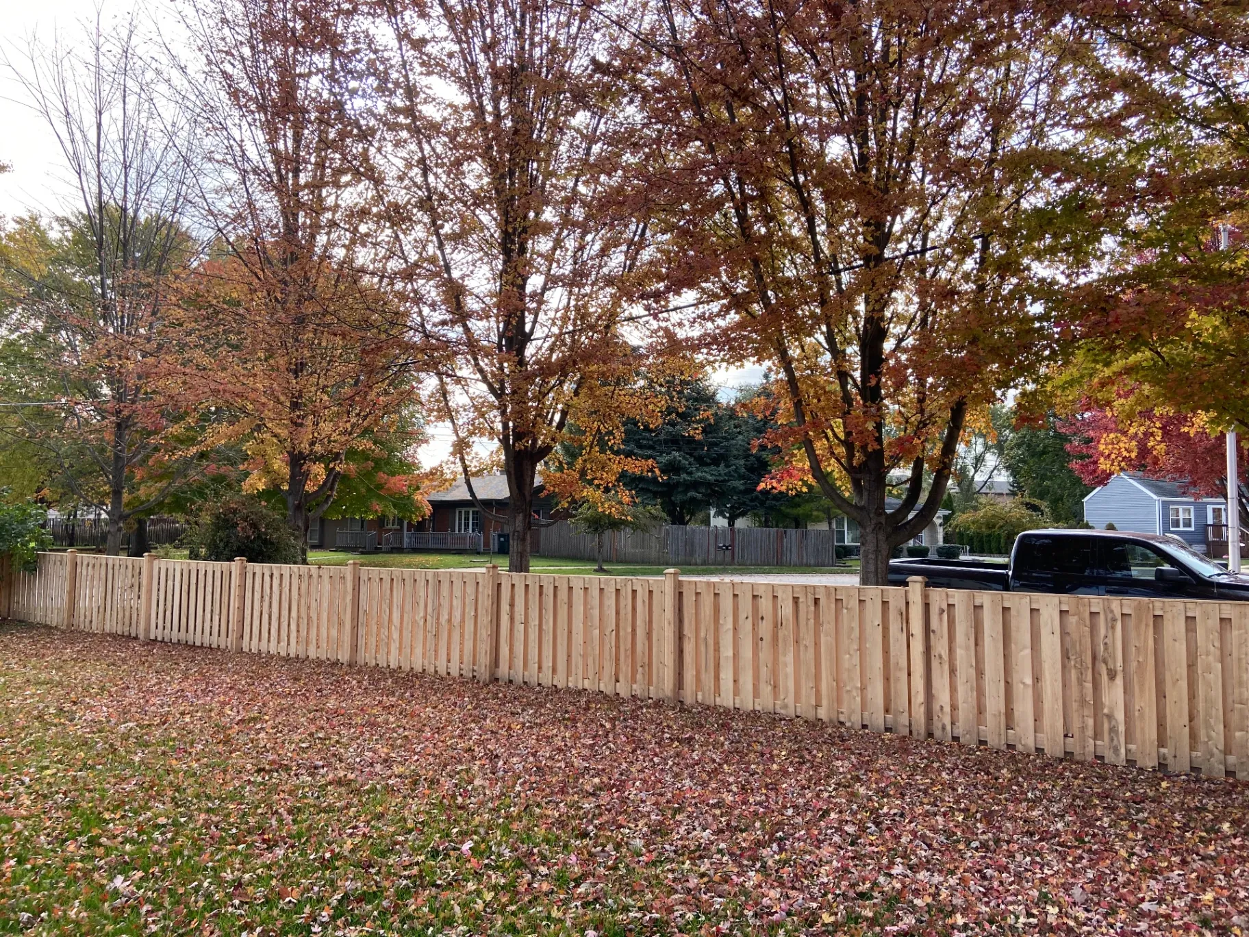4' Shadowbox Cedar install in Mokena