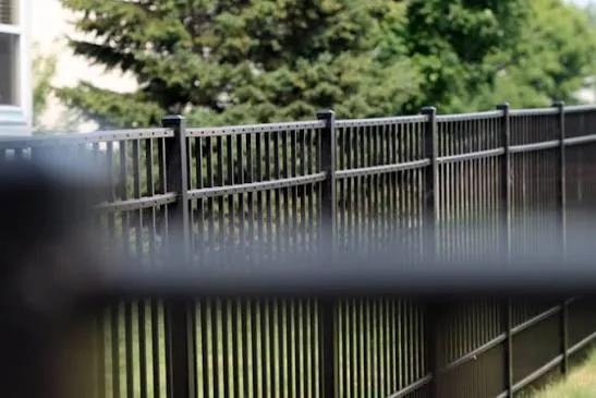 Black aluminum pool fence — Naperville