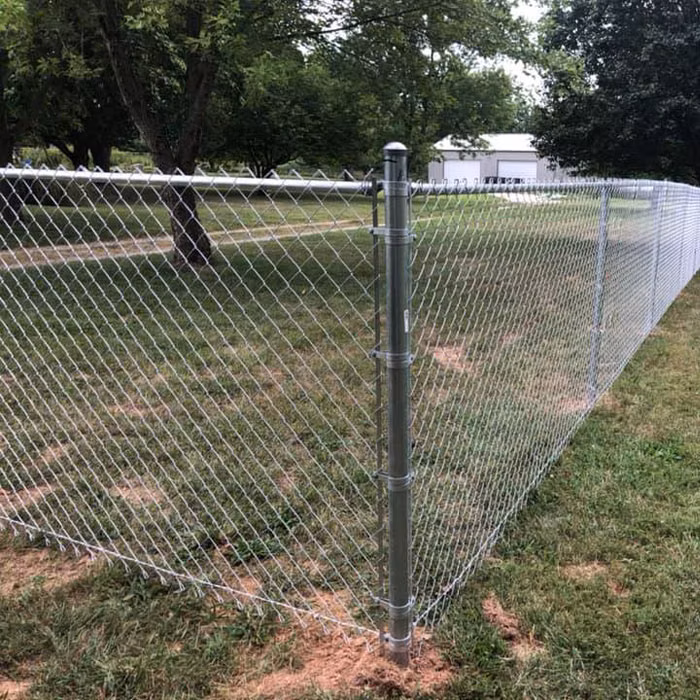 6' Galvanized Chain Link install in Lockport