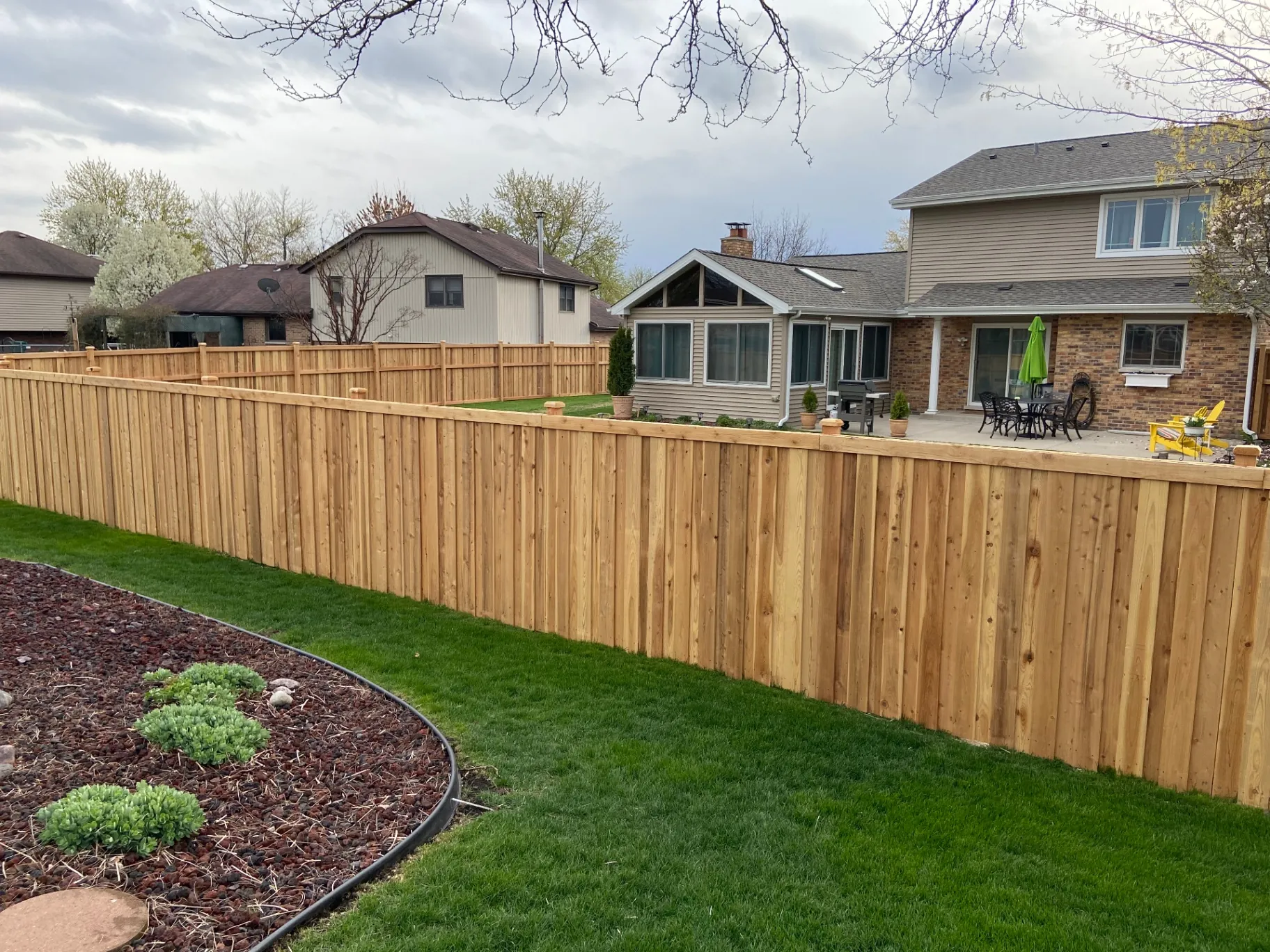 6' Cedar Privacy install in North Aurora