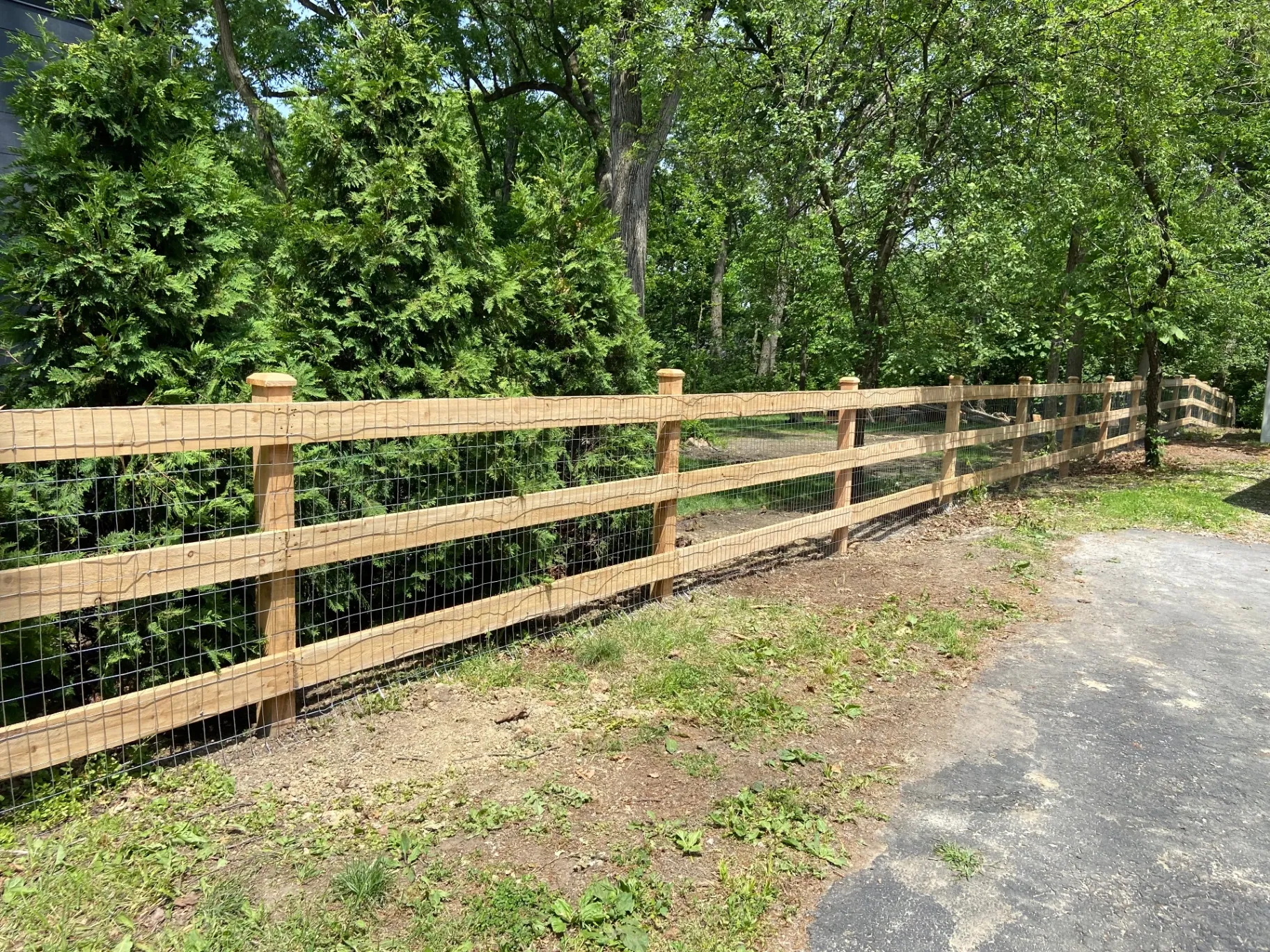 4' Cedar 3-Rail Split Rail install in Yorkville