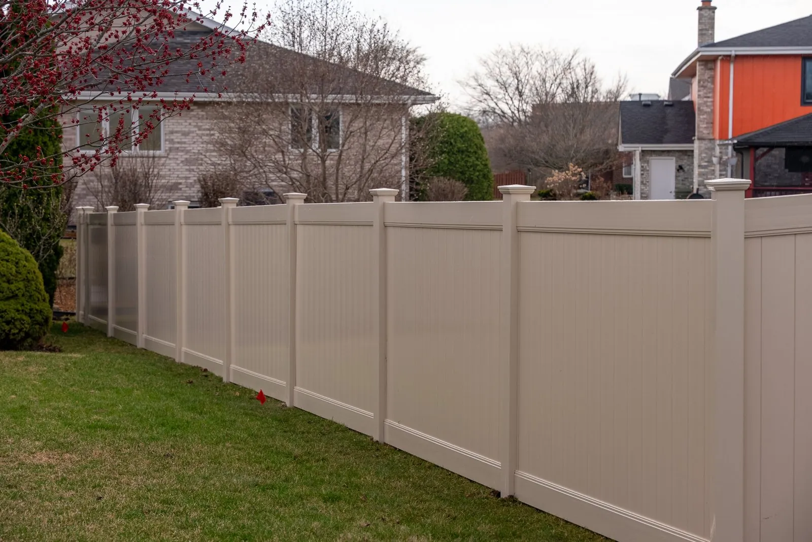 Khaki Vinyl Privacy — Tinley Park