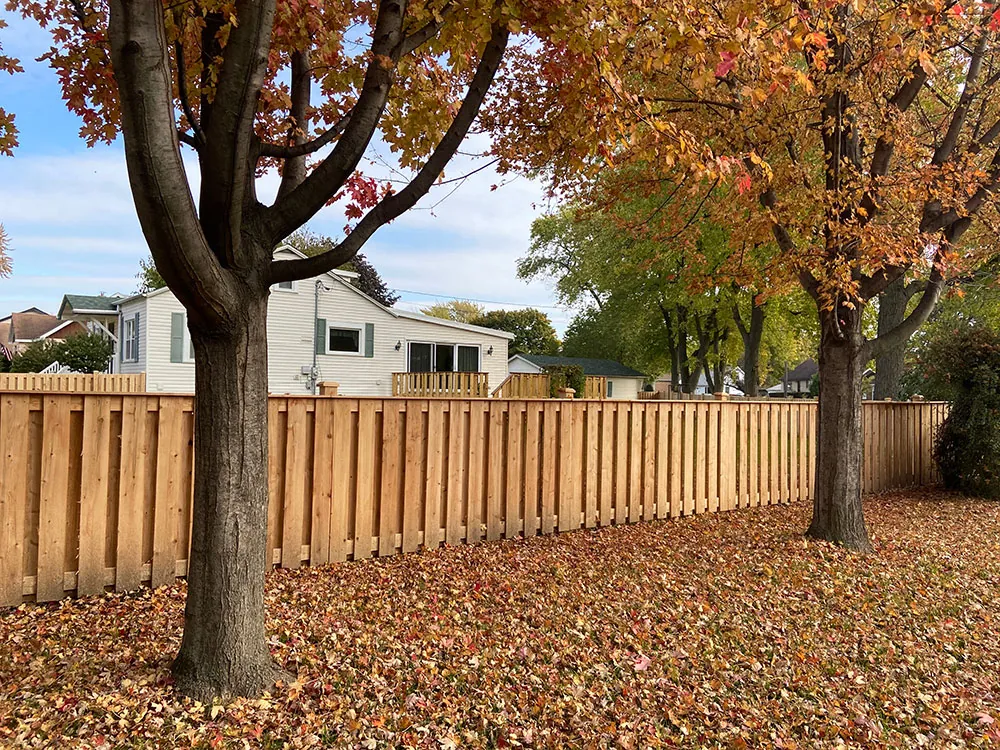 4' Board-on-Board Cedar install in Mokena