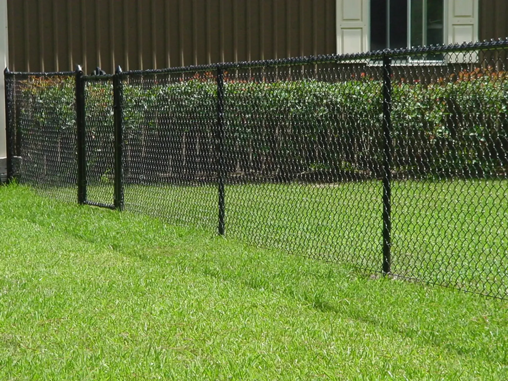 4' Black Vinyl-Coated Chain Link install in Mokena